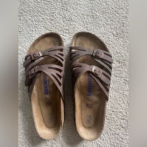 Birkenstock Dark Brown Leather Sandals
